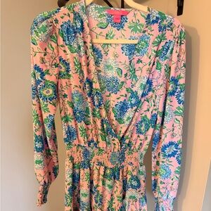 Lilly Pulitzer Pink and Blue Floral Mini Dress
